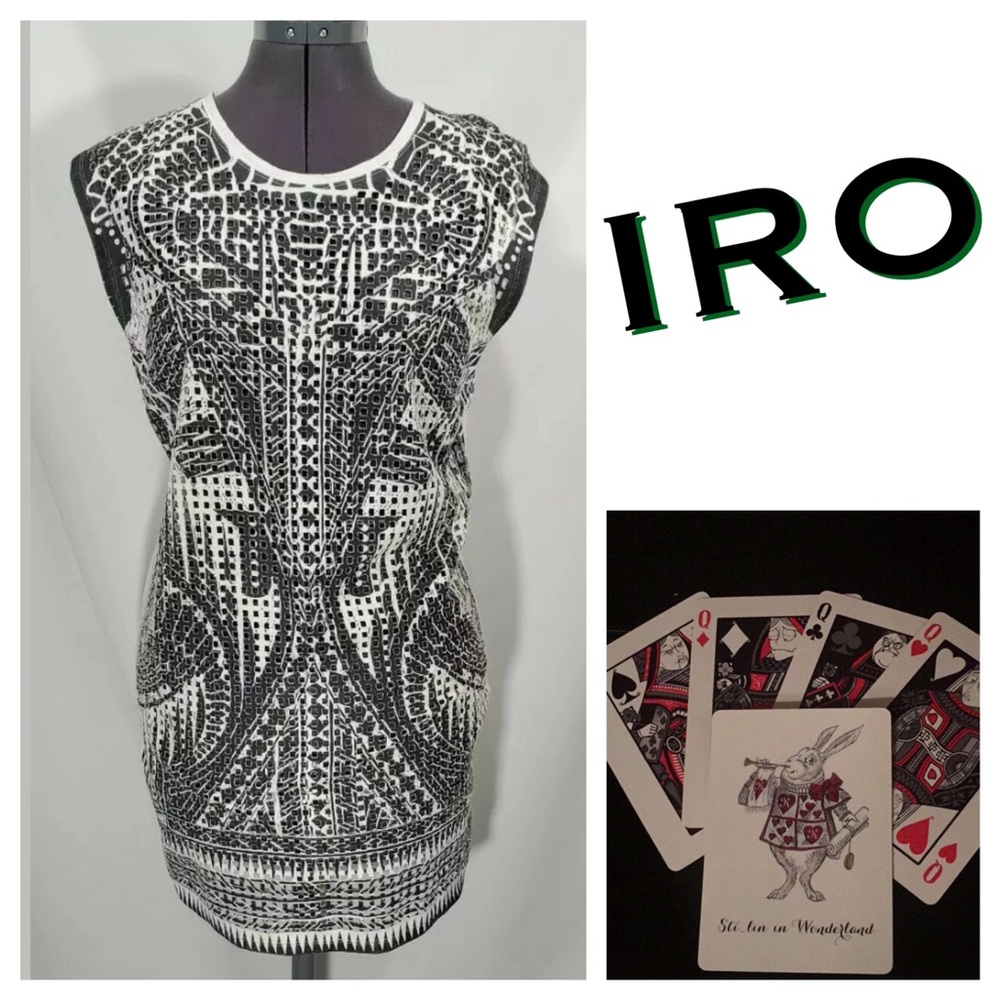 IRO Batilda Linen Tunic Top Laser Cut Sleeveless M